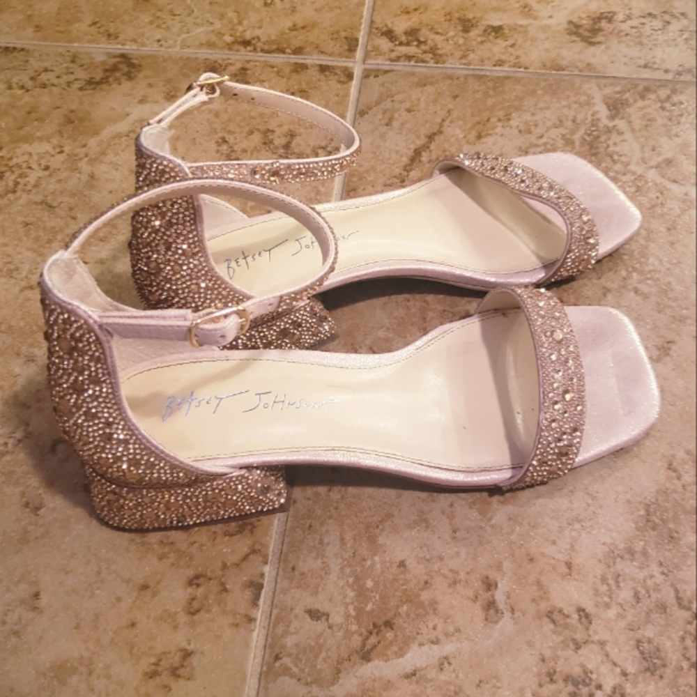 Betsey Johnson Pink Gemstone Sandal